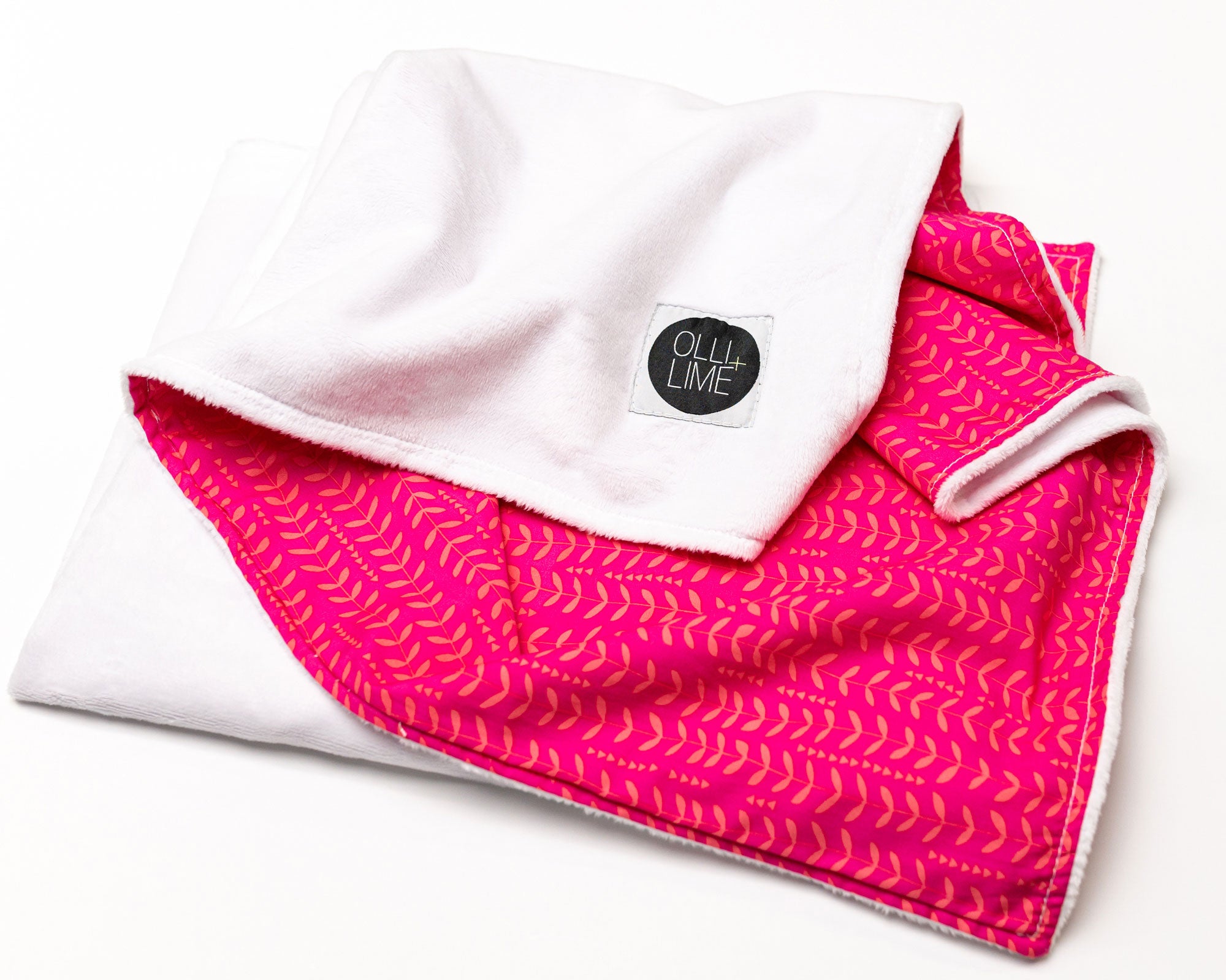 Dreamy Ferns - Baby Blanket - Marigold on Fuchsia - Olli+Lime
